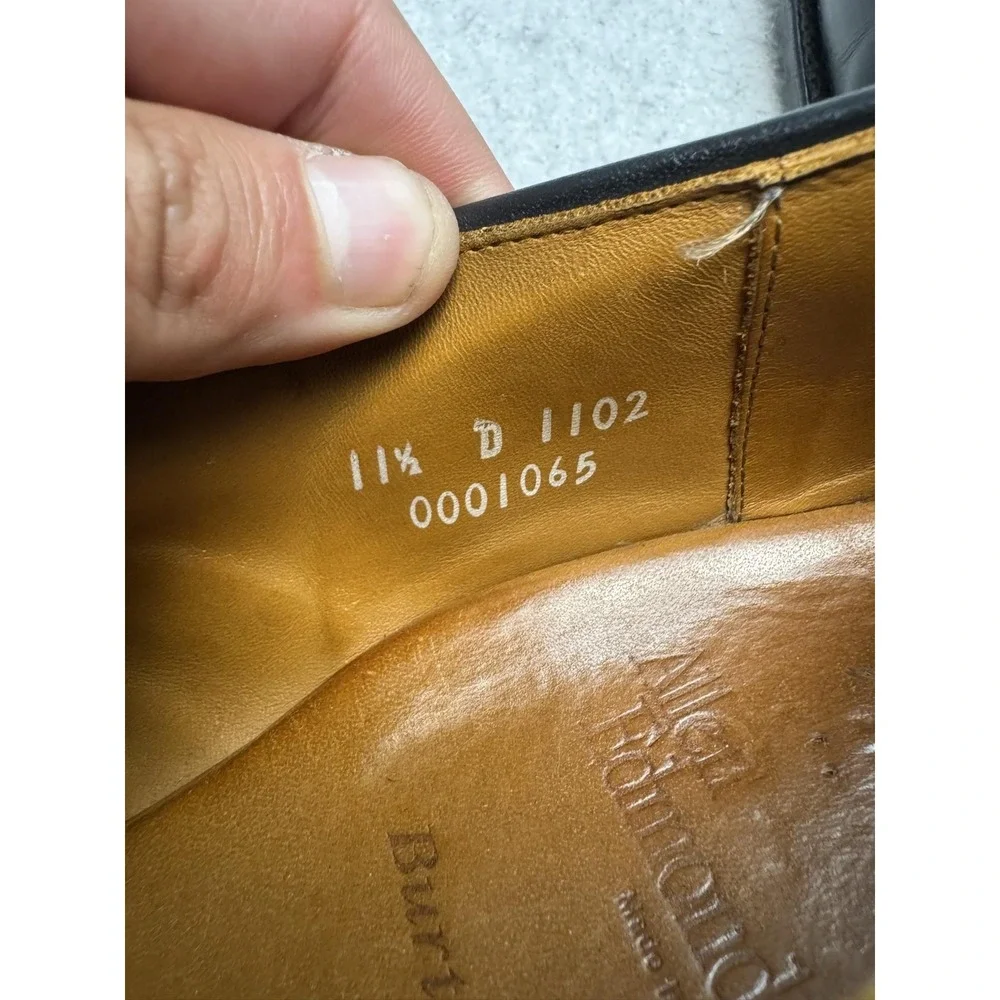 Allen Edmonds Burton Shoes Mens Size 11.5 D Black Derby Square Toe Dress USA